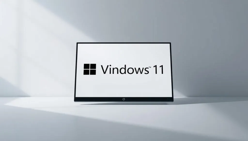 A sleek, modern digital license for Windows 11 floating against a clean, minimalist background. The license is displayed on a reflective, high-resolution screen with a subtle gradient overlay, giving it a sense of depth and sophistication. The screen is angled slightly, creating dynamic shadows and highlights that enhance the visual interest. The lighting is soft and diffused, creating a calm, professional atmosphere. The composition places the license as the central focus, with plenty of negative space around it to allow the image to breathe and convey a sense of importance and authority.